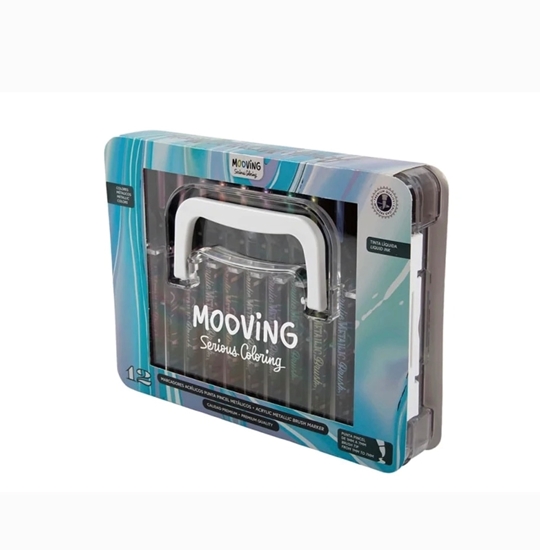 Imagen de Marcadores mooving acrilicos metalicos caja 12 uni