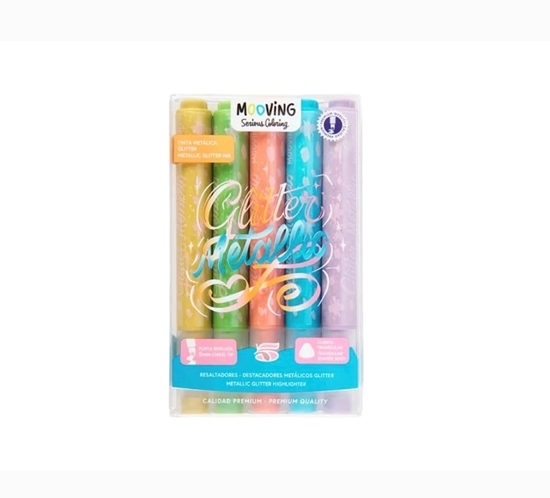 Imagen de Resaltadores mooving glitter metalicos 5 uni