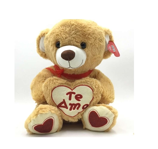 Imagen de Oso beige 25cm con corazon