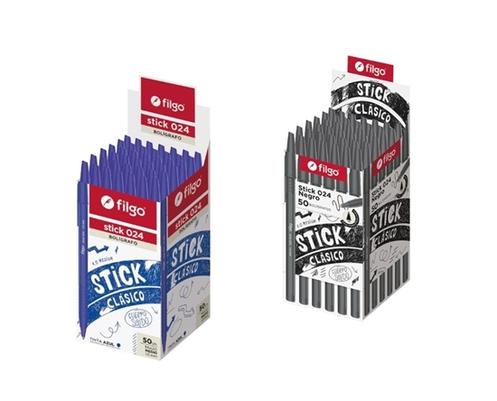 Imagen de bolígrafo filgo stick 1.0mm 024 - caja x 50 azul