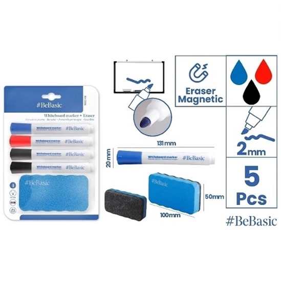 Imagen de Set marcadores pizarra mas borrador main paper