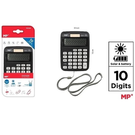 Imagen de Calculadora solar y a pilas main paper negra