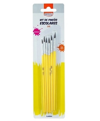 Imagen de Pincel redondo mango corto bliste 6 unidades dif numeros