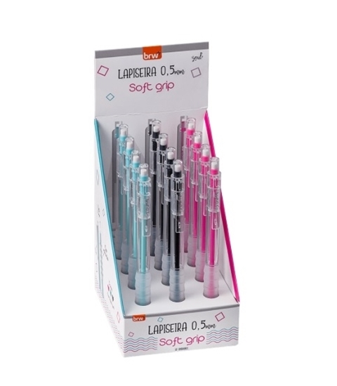 Imagen de Portamina  Brw 0.5mm plastico soft grip - display 12 un