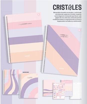 Imagen de Cuaderno tapa dura con espiral 160h cristales 17.9x24.1cm