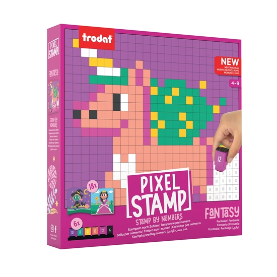Imagen de Libro interactivo trodat pixel stamp fantasy c/18 plantillas y 6 sellos