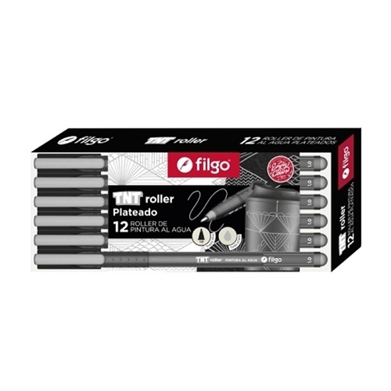 Imagen de Boligrafo Filgo tnt roller Plata- caja 12 unidades