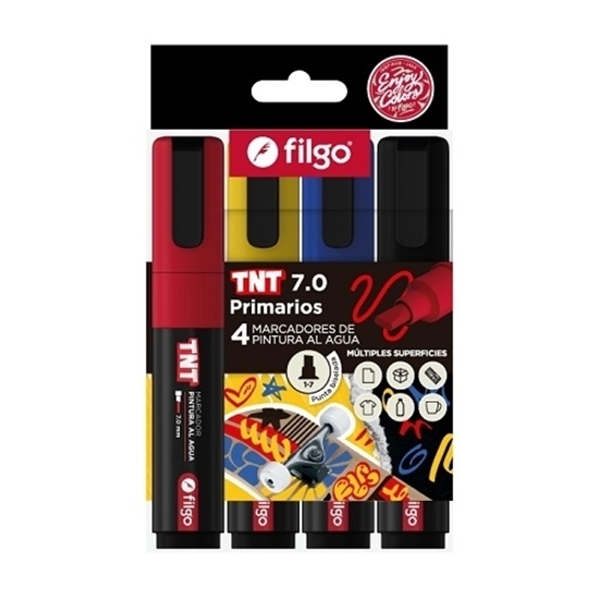 Imagen de Filgo marcador acrilico tnt 7.0 - estuche 4 primarios