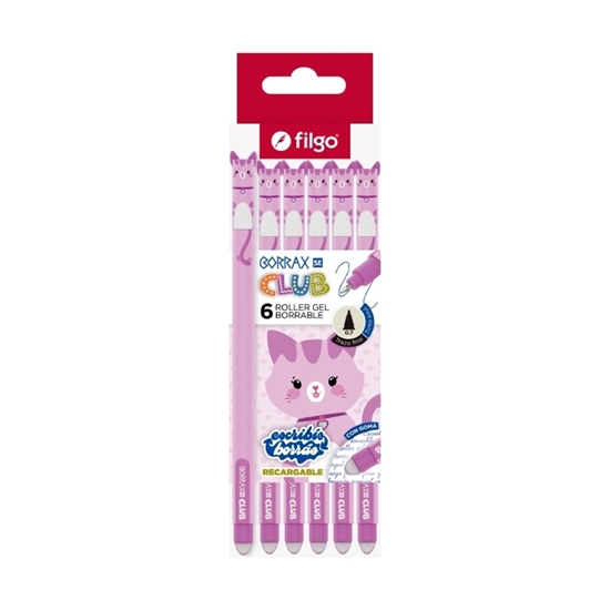 Imagen de Filgo roller gel borrable borrax se club - caja 6 gatito