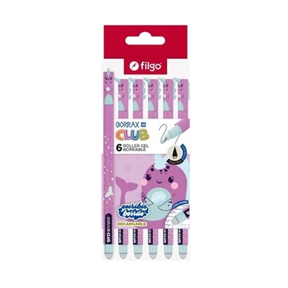 Imagen de Filgo roller gel borrable borrax se club - caja 6 sirena