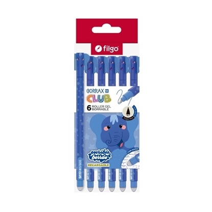 Imagen de Filgo roller gel borrable borrax se club - caja 6 elefante