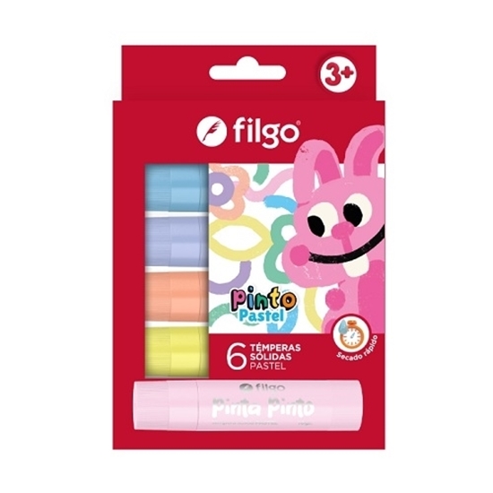 Imagen de Filgo tempera solida pinto - estuche 6 pastel