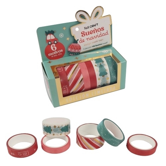 Imagen de Cinta washi tape sueños de navidad pack x6 ibi craft