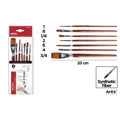 Imagen de Pincel sintetico profesional 7 unidades artix