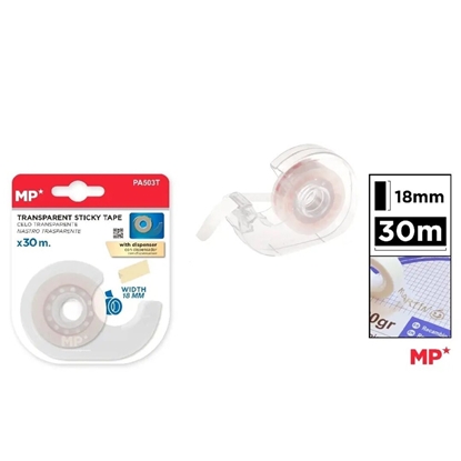 Imagen de Cinta adhesiva 18mmx30m con dispensador main paper