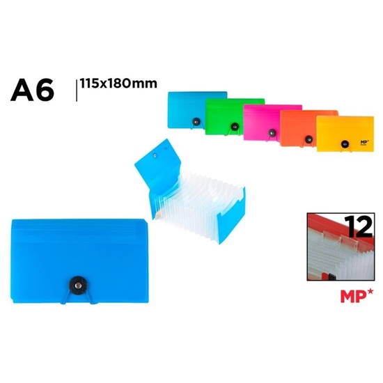 Imagen de Carpeta c/12 divisiones a6 main paper fluorescente