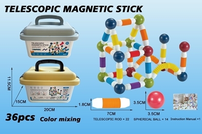 Imagen de a.piezas magneticas tubo+ pelotas 36 pzas valija /48