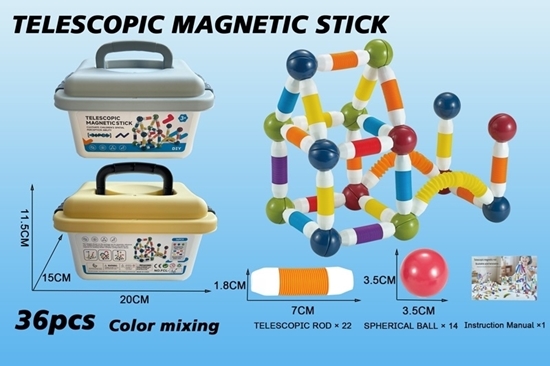 Imagen de a.piezas magneticas tubo+ pelotas 36 pzas valija /48
