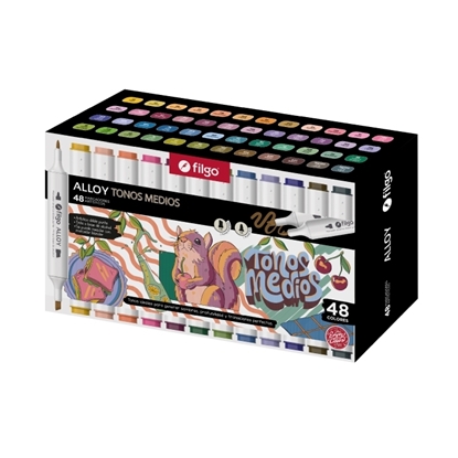Imagen de Filgo marcador artistico alloy estuche 48 tonos medios