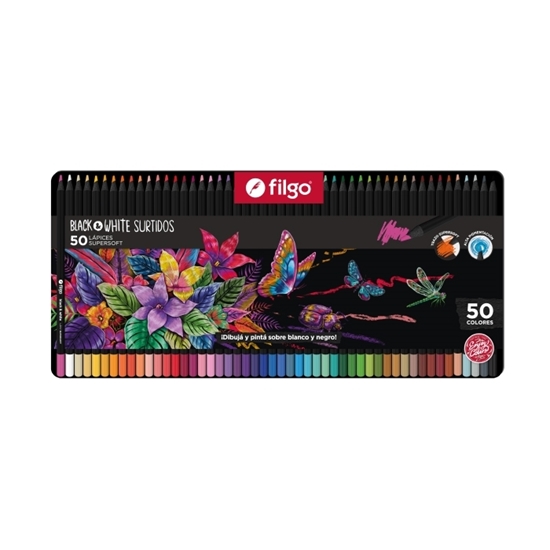 Imagen de Filgo color resina black & white - estuche lata 50