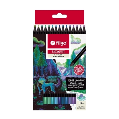 Imagen de Filgo color resina black & white - estuche 15 landscape intensos