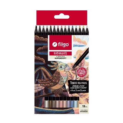 Imagen de Filgo color resina black & white - estuche 15