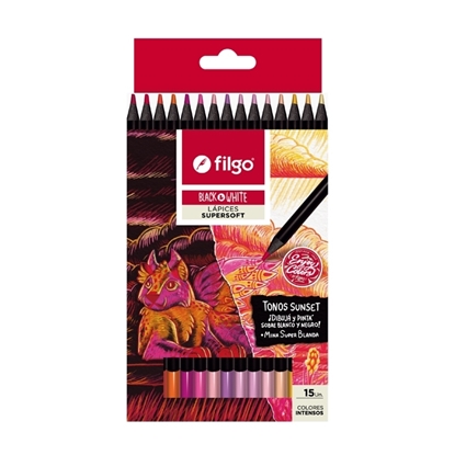 Imagen de Filgo color resina black & white - estuche 15 sunset