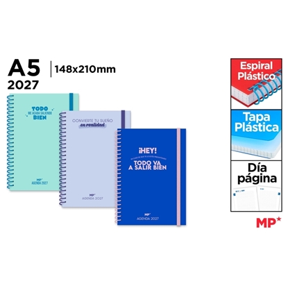 Imagen de Agenda main paper 2027 a5 14.8x21cm dia por pagina