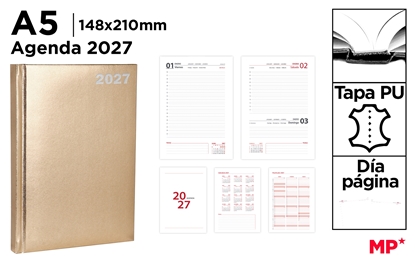 Imagen de Agenda main paper 2027 a5 14.8x21cm dia por pagina