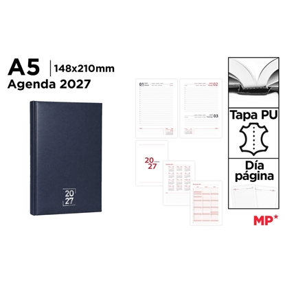 Imagen de Agenda main paper 2027 a5 14.8x21cm dia por pagina