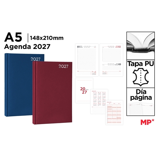 Imagen de Agenda main paper 2027 a5 14.8x21cm dia por pagina