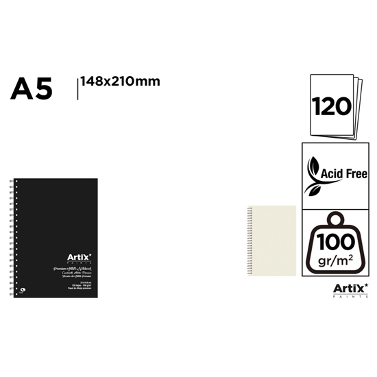 Imagen de Cuaderno sketchbook a5 120 hojas 110gr