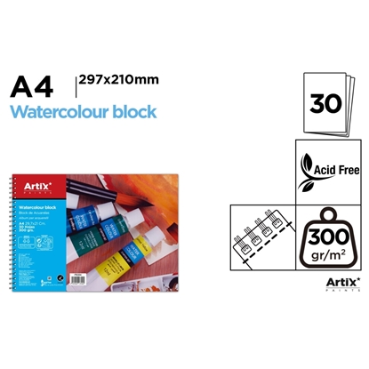 Imagen de Block de acuarela a4 artix 30hojas 300gr