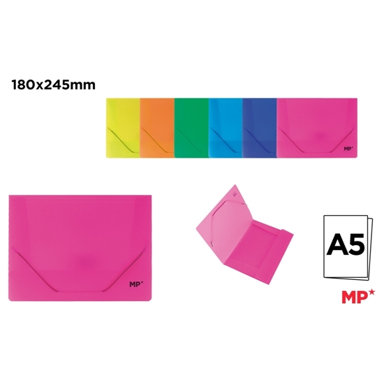 Imagen de Carpeta c/elastico a5 plastica fluo main paper