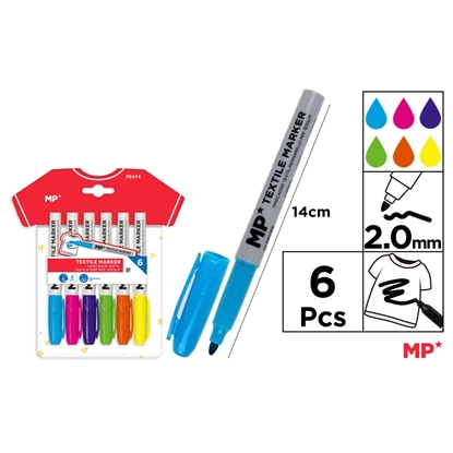 Imagen de Marcador textile 2mm 6 piezas main paper