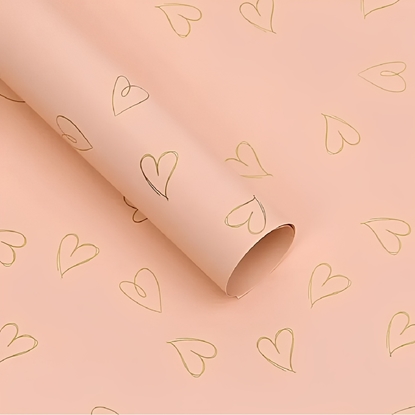 Imagen de Papel coreano 57x57cm ibi craft x20 champagne c/corazones dorados