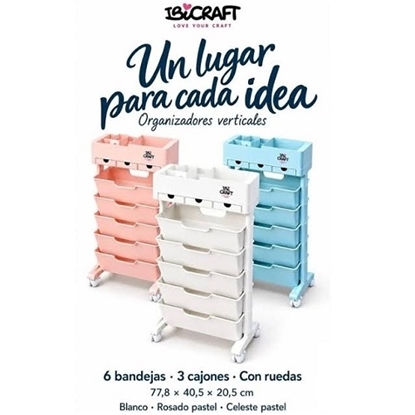 Imagen de Organizador plastico vertical ibi craft c/6 bandejas y ruedas