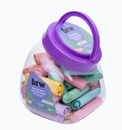 Imagen de Brw resaltador mini-pop pastel pote 36 un
