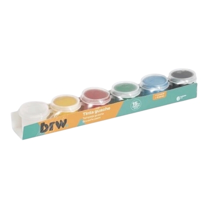 Imagen de Brw tempera 15ml  - caja 6 colores