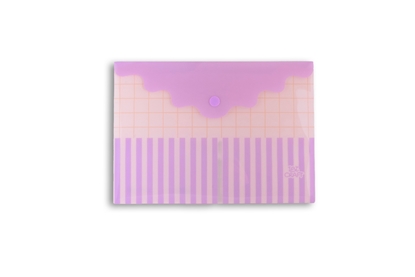 Imagen de Sobre plastico  con broche trama lila ibi craft 17x24cm 12 unidades