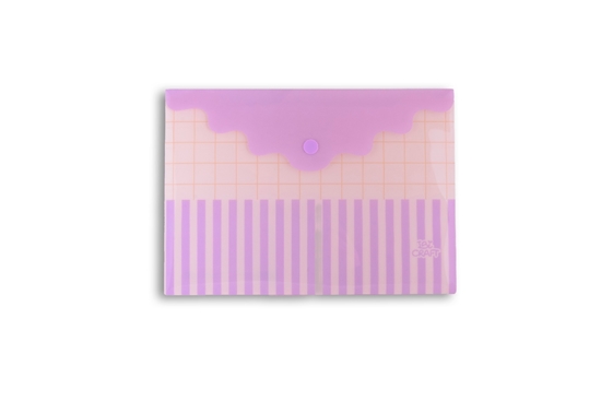 Imagen de Sobre plastico  con broche trama lila ibi craft 17x24cm 12 unidades