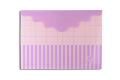 Imagen de Sobre plastico  con broche trama lila ibi craft 24x33cm 12unidades