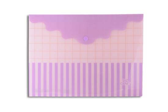 Imagen de Sobre plastico  con broche trama lila ibi craft 24x33cm 12unidades