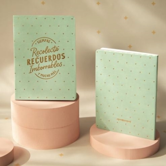 Imagen de Cuaderno apa la papa a5 cosido cuero ecologico - aqua